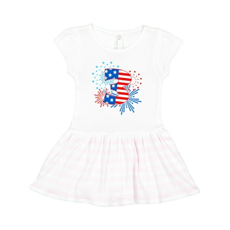 

Inktastic Third Birthday- Fourth of July Fireworks Gift Toddler Girl Dress