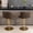 Brown-pu-gold, variant on HomePerch Set of 2 Faux Leather Swivel Bar Stools with Adjustable Height, Wingback Tufted Backrest, and Gold Metal Legs for Kitchen Island or Dining Room