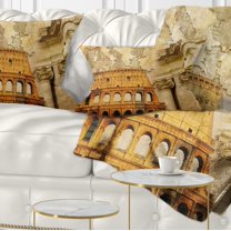 Designart Great Roman Empire - Digital Art Collage Throw Pillow - 12x20