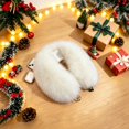 thumbnail image 2 of Fuzzy Neck Scarf for Women Cold Weather Wear Lightweight Outdoor Solid Color Soft Cozy Plush Neck Warmer Fall Fashion Accessories Snap Button Collar Wrap Winter Scarf Everyday Wear, 2 of 3