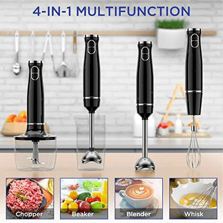 MIUI Hand Immersion Blender 1000W Powerful 4-in-1,Stainless Steel