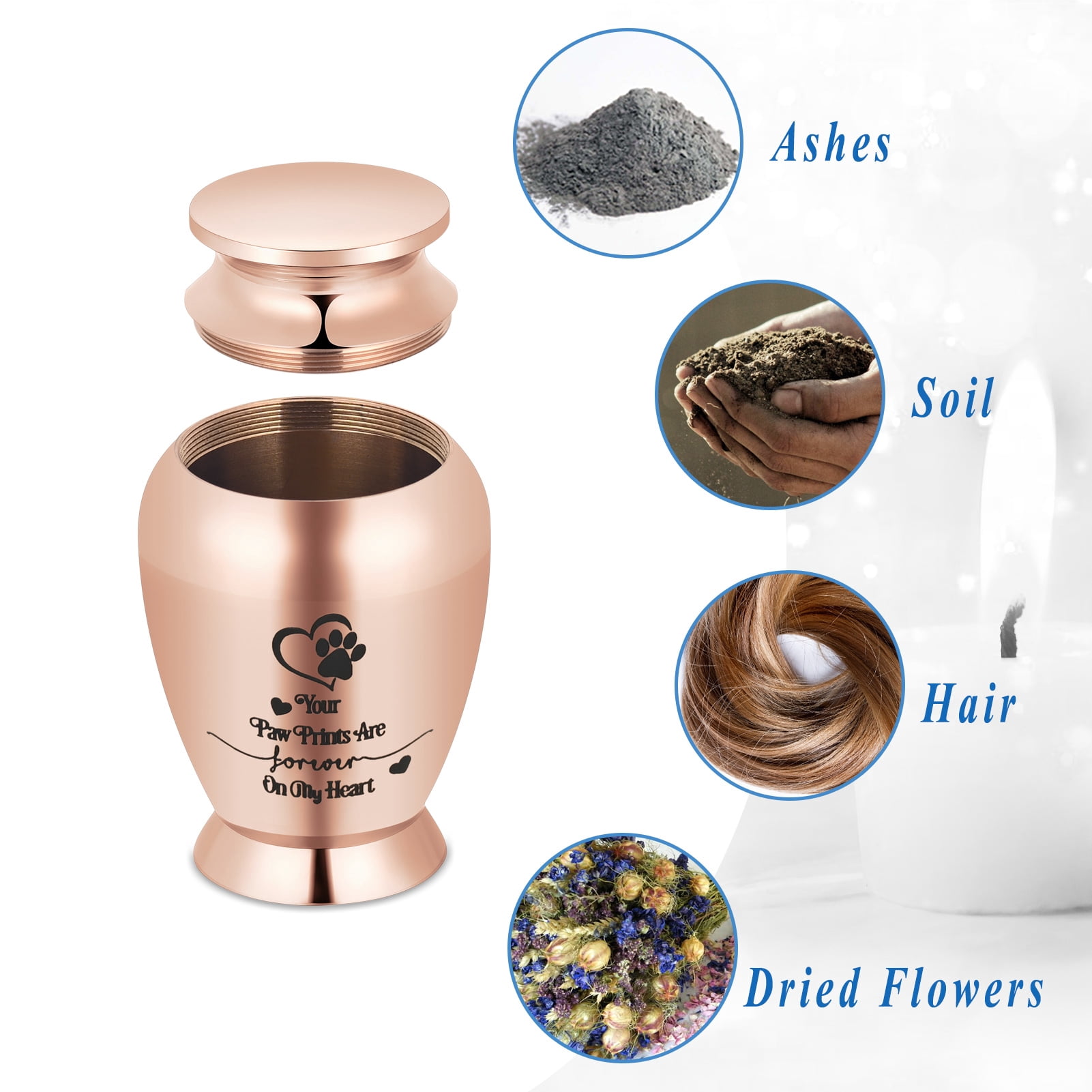Small Keepsake Urns for Human Ashes 2.82 Inch Urn Cremation Urns for Ashes Stainless Steel Memorial Ashes Holder-Decorative Urns Keepsake Urns for Pet Cremation Urn