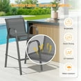 thumbnail image 4 of Dovov Outdoor Bar Stools Set of 4, Patio Bar Height Stool Outdoor Textilene Bar Chairs All Weather Patio Barstools for Garden Poolside Backyard Balcony Porch Lawn Deck, Gray, 4 of 10