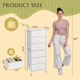 thumbnail image 3 of Cómoda WLIVE, blanca, alta, 6 cajones, con compartimentos de tela y tapa de madera, 3 of 9