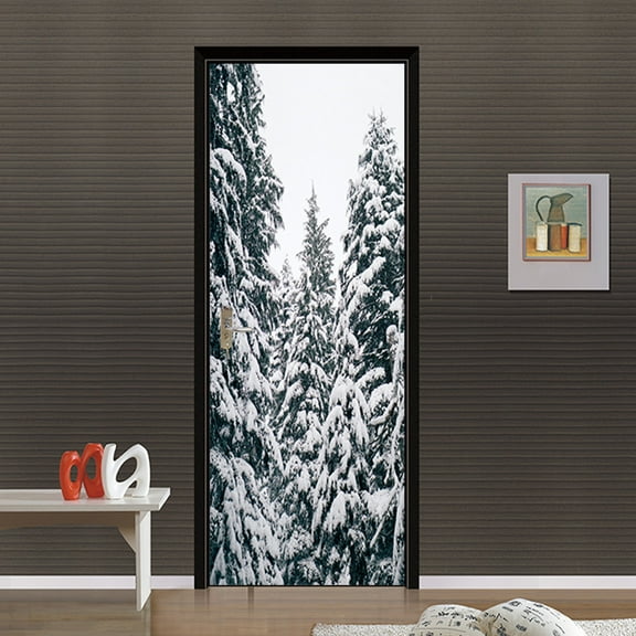 Christmas Door sticker, Christmas plants Door Cover Decorations Merry Christmas Banner Decor Vintage Wall Hanging Banner for MAS Party Supplies,PVC Self-adhesive and removable,SP-F156