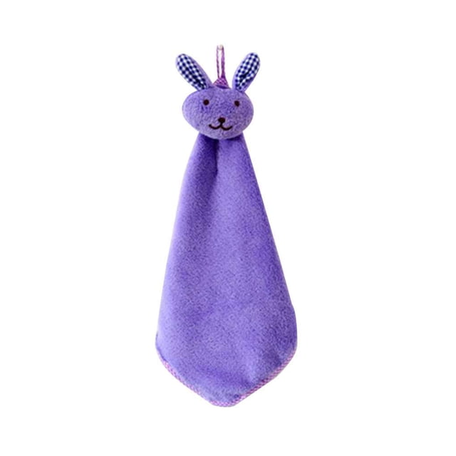 stanreset Baby Infant Coral Velvet Hand Towel Cartoon Animal Rabbit Kitchen Hanging Bath Wipe Towel Washcloths Kids Handkerchief