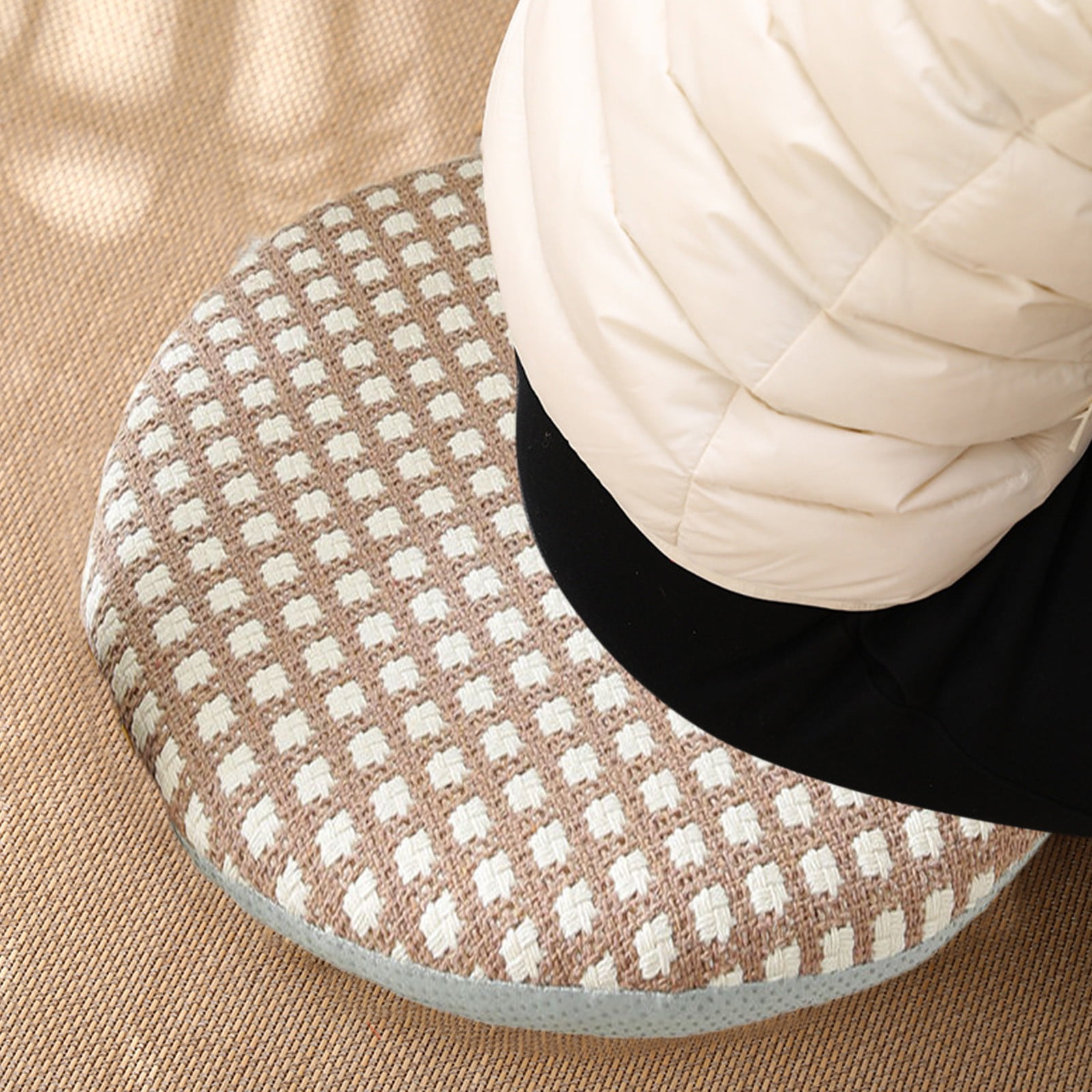 Tufted Corduroy Floor Cushion 14in – Cotton Fabric with Quick
