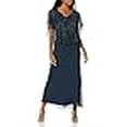 thumbnail image 3 of J Kara Robe Capelet Petite pour Femmes, Marine/ombré/mercury, 14P, 3 of 4