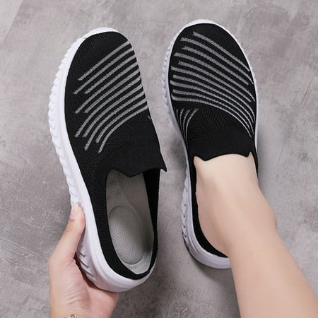

MIASHUI Women s New Middle Aged Mother Wears Baotou Semi Slippers Flat Bottom Soft Mesh Sports Breathable Casual Shoes Autumn Winter Casual Shoes for Women