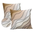 thumbnail image 2 of Outdoor Throw Pillow Cover Abstract Modern Ocean Sea Beach Waterproof Cushion Covers 2 Pack Brown Beige Color Gradient Art Pillow Cases Home Decoration for Patio Garden Couch Sofa, 2 of 7