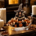 thumbnail image 4 of Diceymbol Pumpkin Wizard and Book Decoration, 7.87 in Flat Acrylic Desktop Decoration, 4 of 7