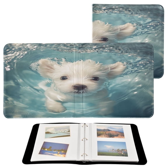 BZSMCE Photo Album Book Scrapbooking Cute White Puppy Printed Picture Album