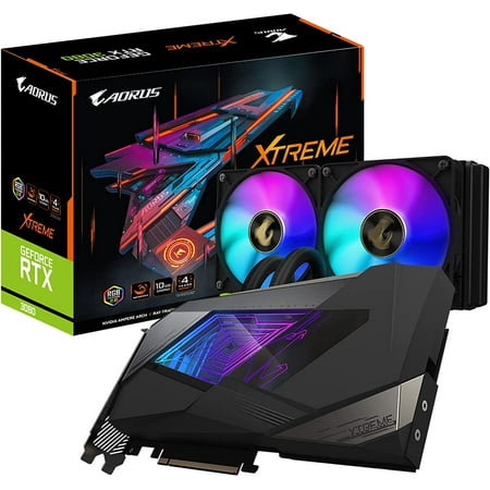 Gigabyte AORUS GeForce RTX 3080 XTREME WATERFORCE 10G (rev. 2.0) - Graphics card - GF RTX 3080 - 10 GB GDDR6X - PCIe 4.0 x16 - 3 x DisplayPort, 3 x HDMI