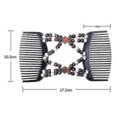 thumbnail image 4 of Magic Comb Floral Ez Updo Women Stretchy Double Hair Beauty Beaded Girls Hairpin, 4 of 4
