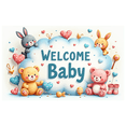 thumbnail image 5 of LUUFILx Welcome Baby Banner Backdrop Decoration for Baby Shower Party Supplies Cute Animal Theme Photography Props Background Newborn Celebration Decor, 5 of 7