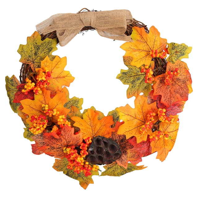 Fall Wreath, Autumn Wreath Artificial Handmade Exquisite Lifelike Decorative For Home Decoration For Window For Door