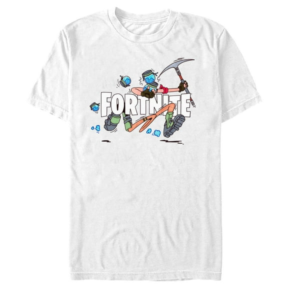 Men's Fortnite Pickaxe Logo  Graphic Tee White Small