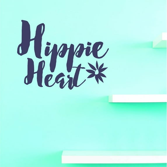 Custom Decals Hippie Heart Wall Art Size: 10 X 20 Inches Color: As Seen