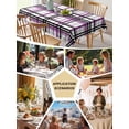 thumbnail image 5 of Purple Black Plaid Table Cloth, Farmhouse Purple Black Checkered Waterproof Tablecloth for Square Tables, Reusable Washable Fabric Table Cover for Restaurant Kitchen Dining Tables 60"x60", 5 of 6