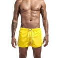 thumbnail image 3 of Elainilye Fashion Mens Swim Trunks Unisex Casual Drawstring Pocket Solid Candy Five Point Beach Shorts,Yellow, 3 of 3