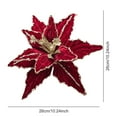 thumbnail image 2 of Large Glitter Christmas Flowers, Artificial Velvet Cloth Christmas Tree Flower Ornaments Fold Floral for Christmas New Year Party Wedding Decorations (Red), 2 of 8