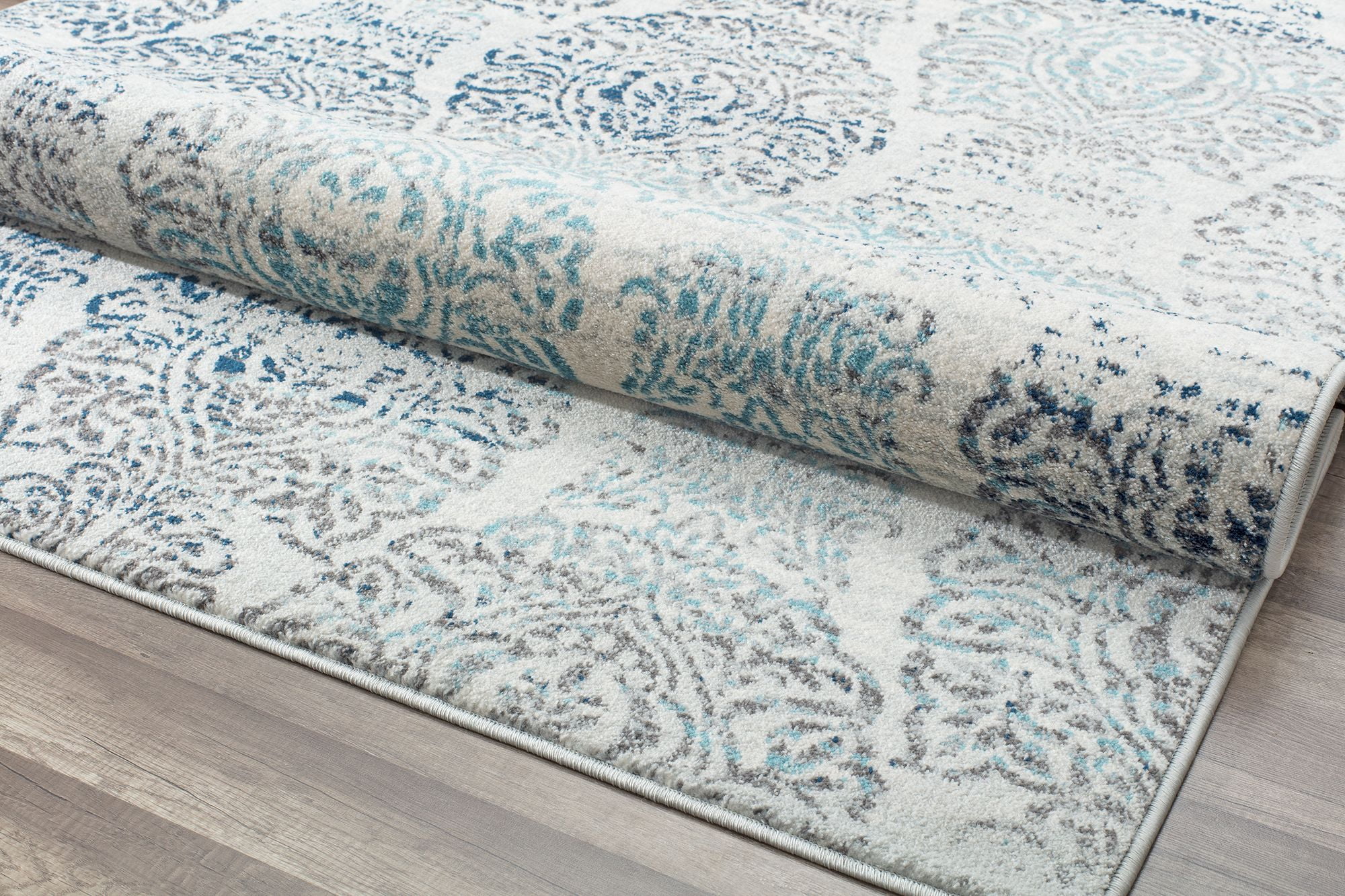 Rugs America Aurea KA10A Dove Slate Geometric Contemporary Blue Area Rug, 8'x10'