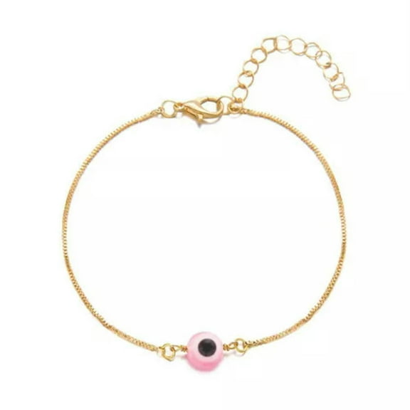 GKNET Good Luck Evil Eye Gold Plated Chain Bracelet Adjustable Women Men Delicate Jewelry Gift-#1