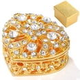 thumbnail image 2 of Wedding Arras Box, Gold Heart Shaped Box with Decorative Rhinestone Crystals, Rhinestone Metal Jewelry Box, 2.5 x 2.5 x 1.5 in Wedding Accessories Keepsake for Ceremony, 2 of 7