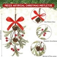 thumbnail image 3 of BinKFF Christmas Mistletoe Decor, Xmas Mistletoe Hanging Ornament with Bow, Artificial Red Berry Mistletoe Decorations Glitter Christmas Tree Accessories Mistletoe Kissing Ball, 3 of 9