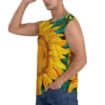 thumbnail image 3 of Lsque Vibrant Sunflower Painting Print Men's Cotton Blend Sleeveless Muscle Shirts (S-3XL)- Moisture Wicking, Odor Protection, UPF 30+,XX-Large, 3 of 8