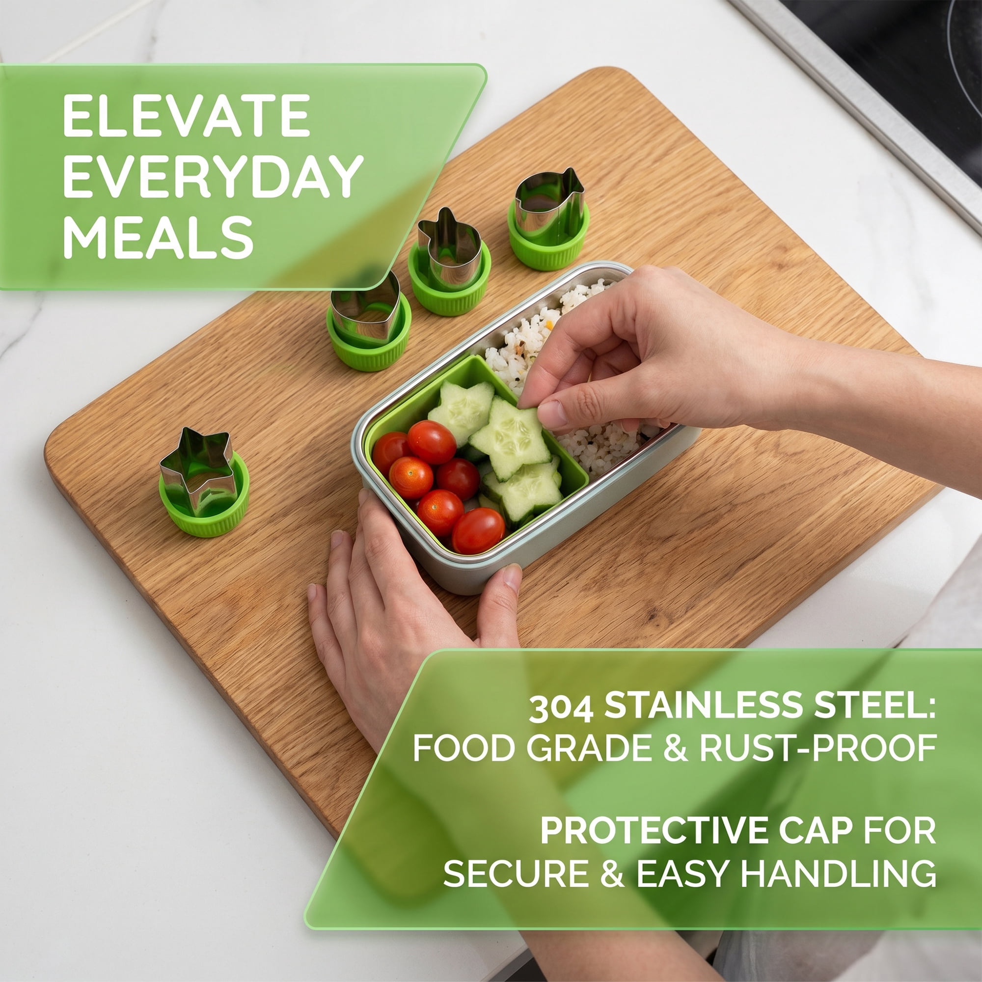 Unique Bargains 12Pcs Handheld Metal Biscuit Cutter Set with Cushioned Handle Green 12Pcs