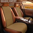 thumbnail image 4 of Uorisanigo Brown Car Front Seat Covers 2‑Pack Quilted Car Seat Cushion Car Interior Accessories Non‑Slip Polyester Front Car Seat Protector Pads Anti‑Scratch Universal for Most Cars Trucks, 4 of 7