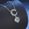 thumbnail image 4 of Leander's 925 sterling silver half-moon necklace and lab-grown diamond clavicle necklace are a high-end, romantic, and versatile clavicle necklace. A simple and stylish gift., 4 of 6
