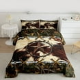 thumbnail image 2 of jejeloiu Retro Texas Stars Bedding Comforter Set,Rustic Cattle Hide Twin Comforter Sets,Country Farmhouse Bedding Set For Adults,Ultra Soft Home Decor Reversible,2pcs, 2 of 8