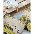 thumbnail image 2 of Pack of 2 Outdoor Pillow Covers, Farm Lemon Truck Fruit Retro Newpaper Waterproof Square Throw Pillowcase Cushion Decorative Pillow Covers for Couch Patio Tent, 18x18 in, 2 of 6