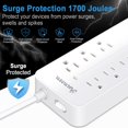 thumbnail image 5 of Cable de extensión de regleta de alimentación con protector contra sobretensiones con USB C, 5 of 5