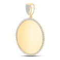 thumbnail image 2 of Macey Worldwide Jewelry 10k Yellow Gold Mens Diamond Memory Circle Charm Pendant 3/4 Ctw, 2 of 3
