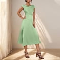 thumbnail image 3 of Daiosportswear Women'S Summer Satin Elegance Backless Twist Cap Sleeves Midi Dress Cowl Neck Slit Cocktail Wedding Guest Dresses,Women'S Short-Sleeved Dress Green XS(XS), 3 of 8