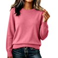 thumbnail image 2 of GILIGEGE Women’s Long Sleeve Crew Neck Cropped Sweaters,Lightweight Pullover Tops,Work Business Casual Outfits,Soft Knit Fall Sweater,Winter Clothing,Classic Basic Everyday Layer Hot Pink M, 2 of 9