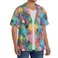 thumbnail image 2 of Goofa Starfish And Algae Printed Men's Casual Short-sleeved Shirt,Lightweight Breathable Button-down,Summer Casual men's top,Versatile Fashion shirt-Small, 2 of 7