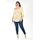thumbnail image 5 of Blusa escote campesino Roman Fashion /Tallas Extras, 1608 (Blanco /beige) beige 40, 5 of 7