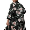 thumbnail image 4 of Abomasnow Women's Floral Long Satin Robes Plus Size Long Silk Robes Peacock Floral Kimonos Sleepwear Dressing Gown, 4 of 7