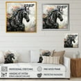 thumbnail image 4 of Designart "Simplified Galloping Horse II" Unicorns Floater Framed Canvas Wall Art, 4 of 5
