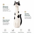 thumbnail image 5 of Cat Vase for Flowers, Quirky Handcrafted Kitty Planter, Whimsical Small Bloom Vase, Boho Desk Shelf Decor, Unique Gift for Cat Lovers (White), 5 of 6