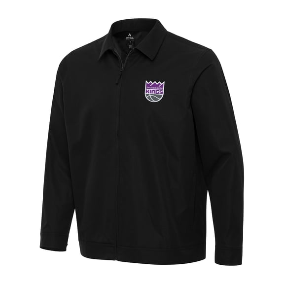 Men's Antigua  Black Sacramento Kings Pivot Full-Zip Jacket