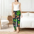 thumbnail image 4 of Fotbe Cute Hedgehogs Cactus Blue Pantalones de Pijama para Mujer, Pantalones de Dormir, Pantalones Pj con Cordón y Bolsillos-XX-Large, 4 of 6