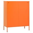thumbnail image 6 of VidaXL Metal 2-Shelf Hallway Storage Cabinet with Mesh Doors, 31.5" x 13.8" x 40", Orange, 6 of 10