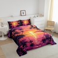 thumbnail image 3 of Erosebridal Palm Tree Comforter Sets Queen Size,Ocean Sunset Bedding Queen Comforter Set,Botanical Decoration,Reversible,Ultra Soft,3-Piece, 3 of 8