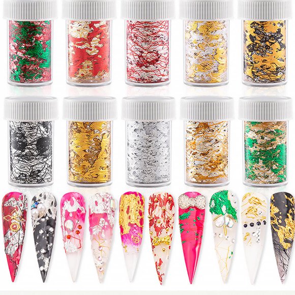 RENACLIPY 10Pcs Stickers Nails for Women with Aesthetic Nail Decoration