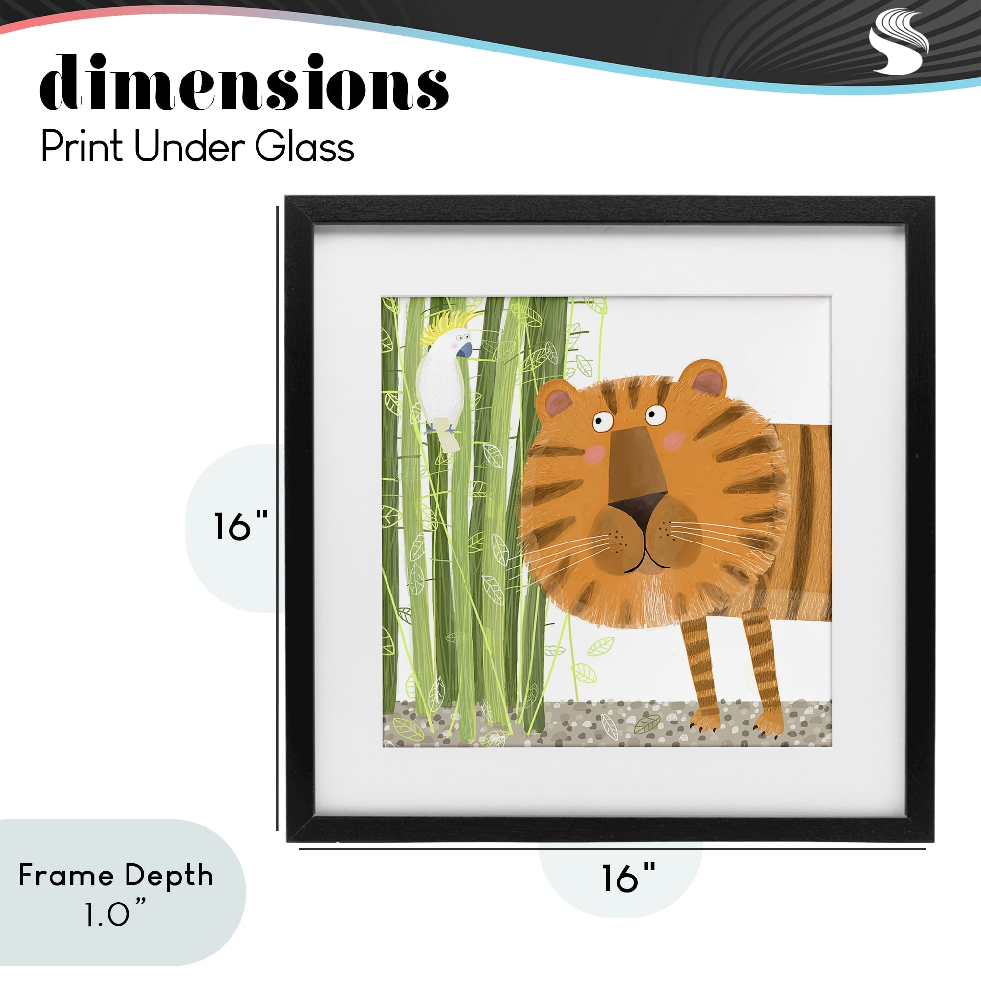 Stupell Industries Bamboo Trees & Tiger Black Framed Print Under Glass, design by Carla Daly